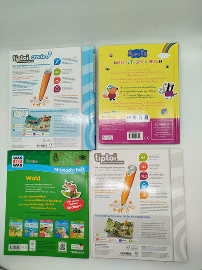 Kinderbuch Set - 2 Tiptoi & Peppa Pig & Was ist Was