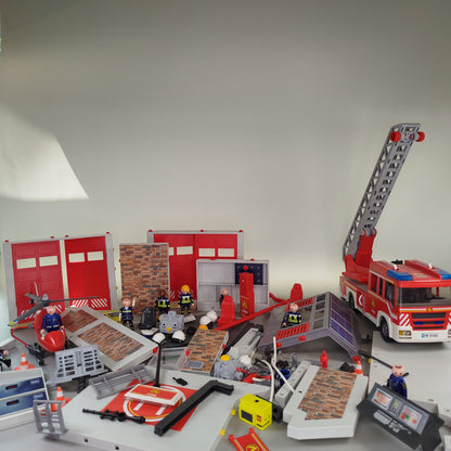 Playmobil Feuerwehr Set 9463, 9462, 6873, Gebrauchsspuren, mit Anleitung