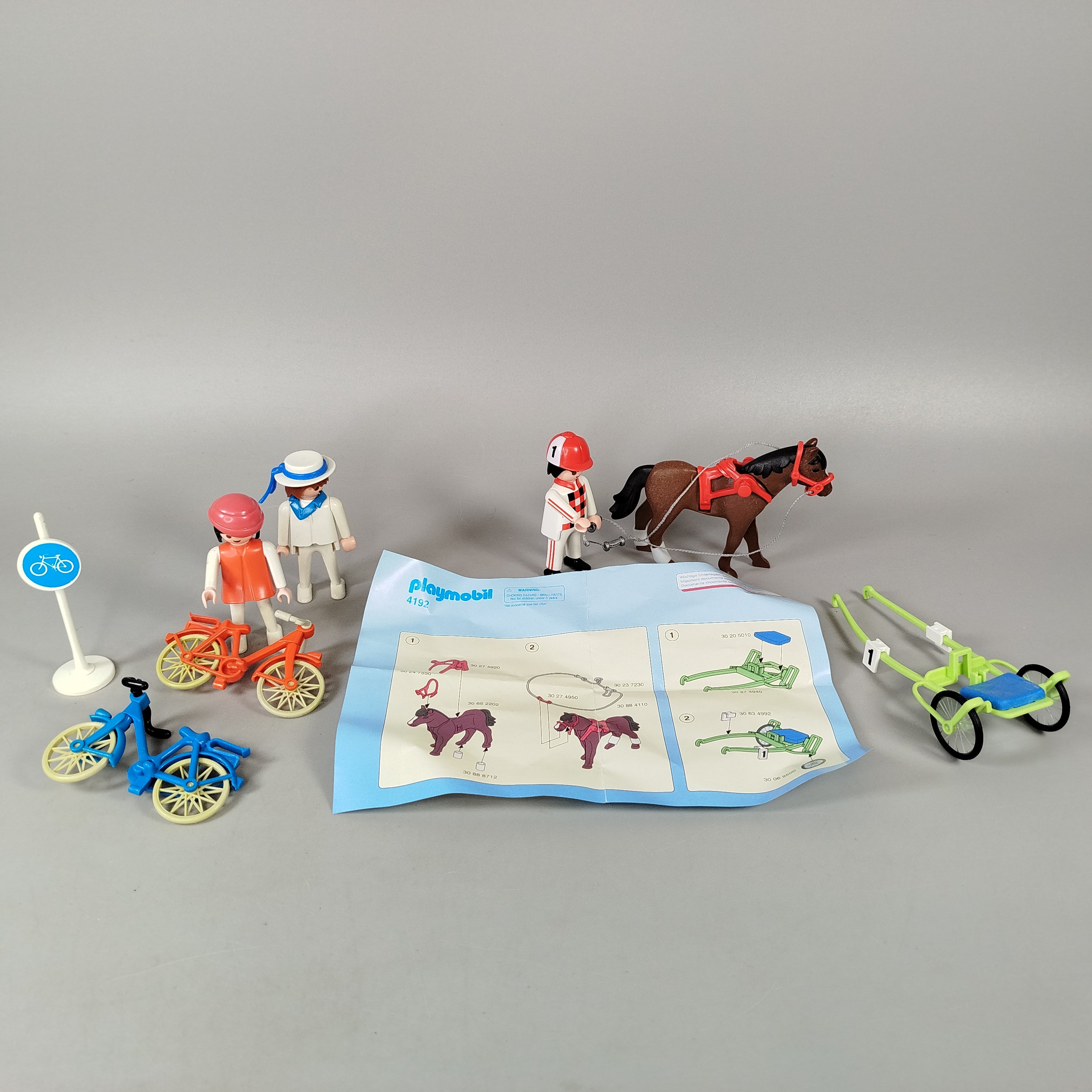 Playmobil Set 3573 & 4192 – mit Figuren, Pferd, Fahrrädern & Zubehör