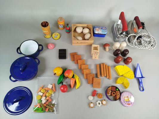Holzspielzeug-Lebensmittel, Zubehör Set & 1 Rauco Kinderbügeleisen