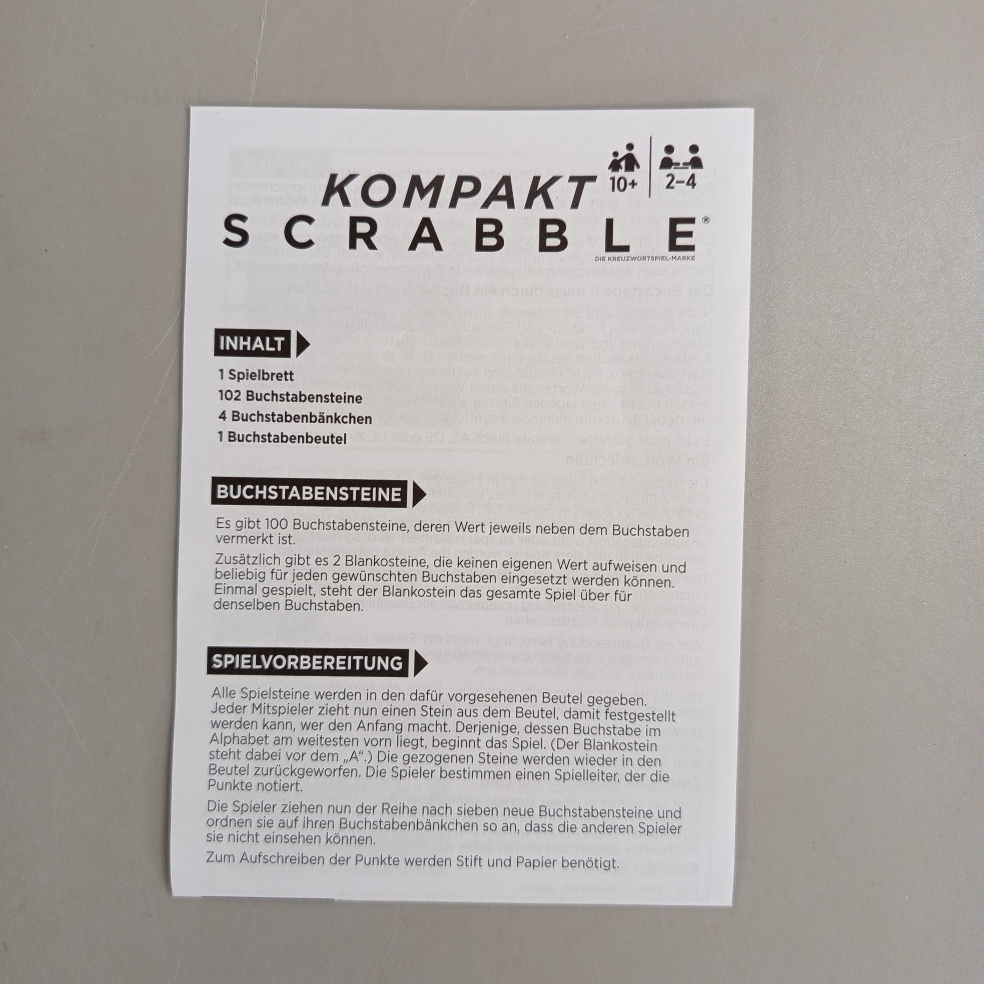 Scrabble Kompakt Brettspiel – Wortspiel Klassik, OVP