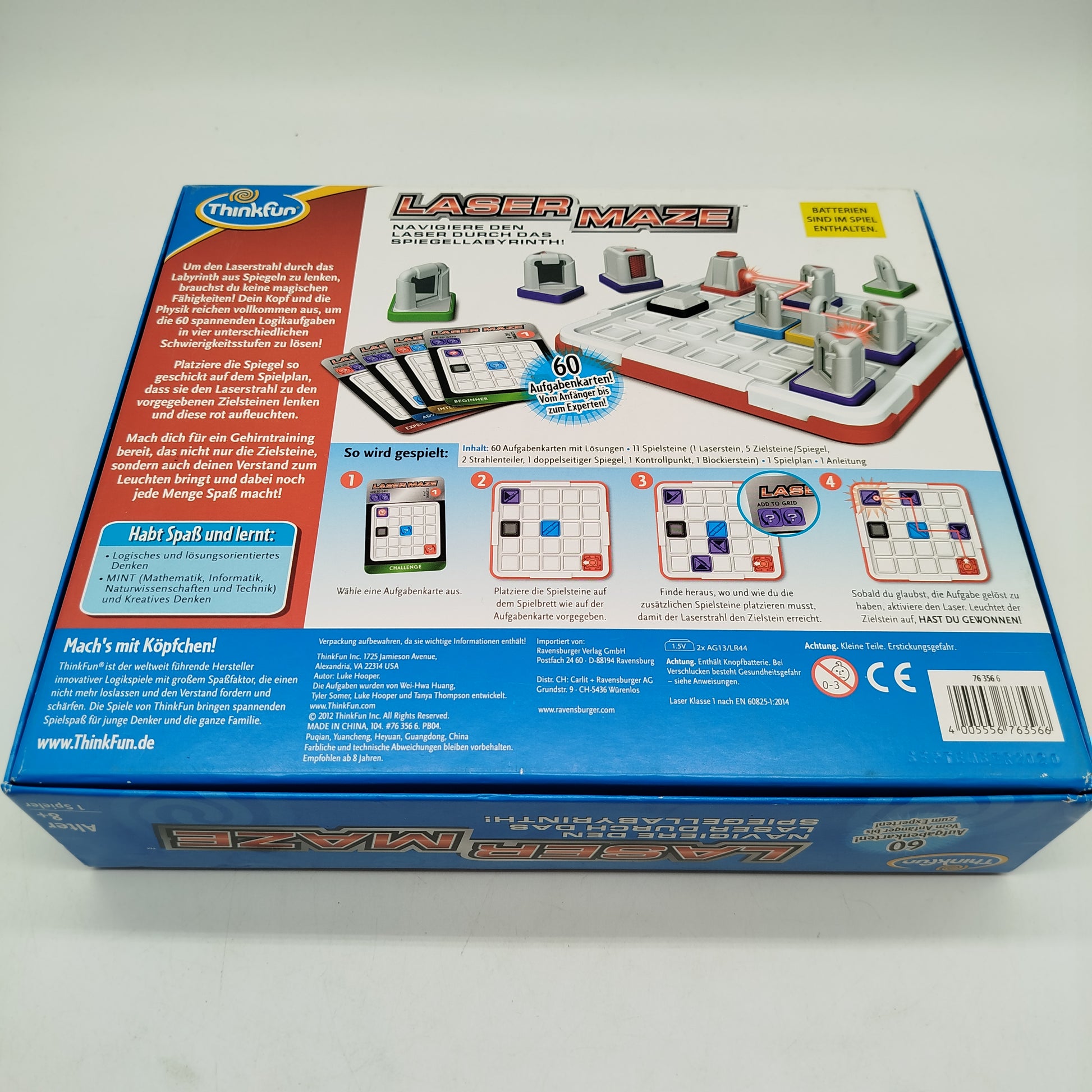 ThinkFun Laser Maze Logikspiel – Denkspiel mit 60 Aufgaben, OVP