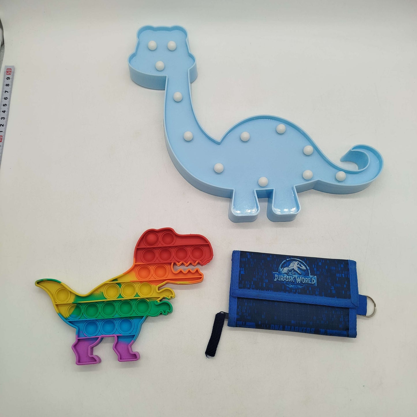 Bundle Dino Set von 4 Rucksack Licht PopIt Geldbeutel
