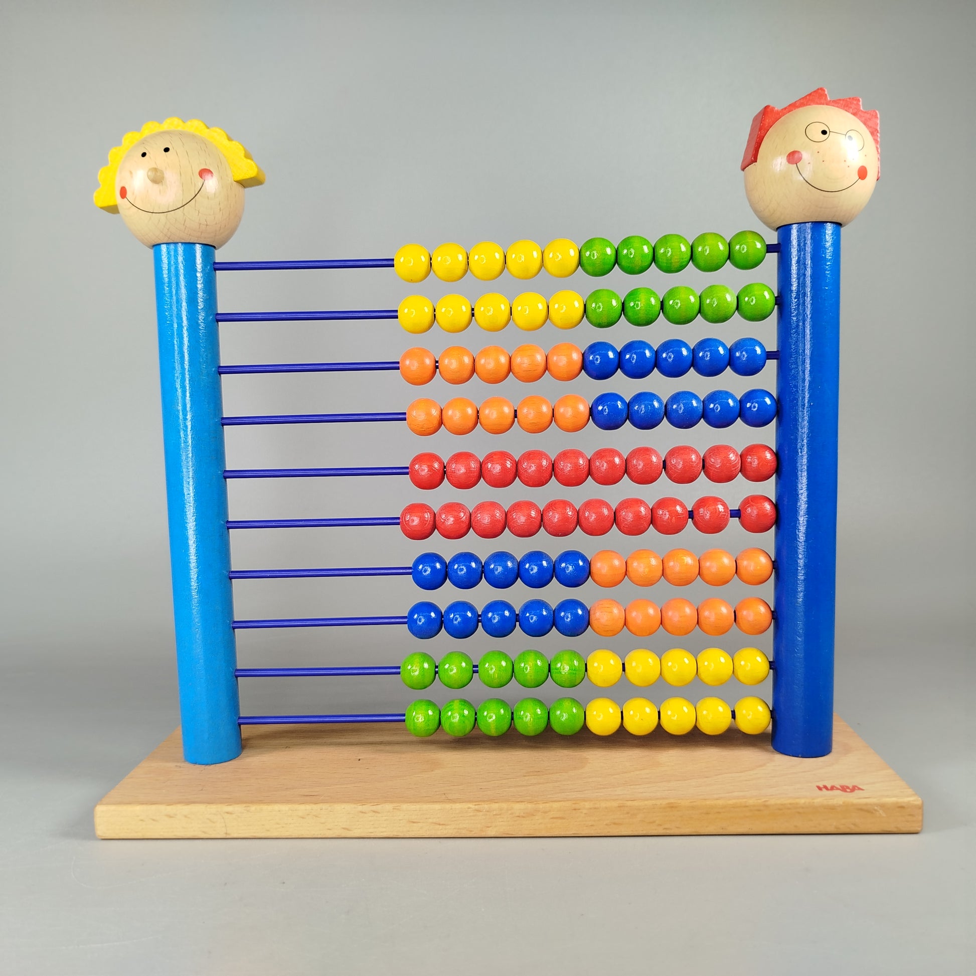 HABA Holzabacus Lernspiel – 10 Reihen mit Figuren, sehr gut