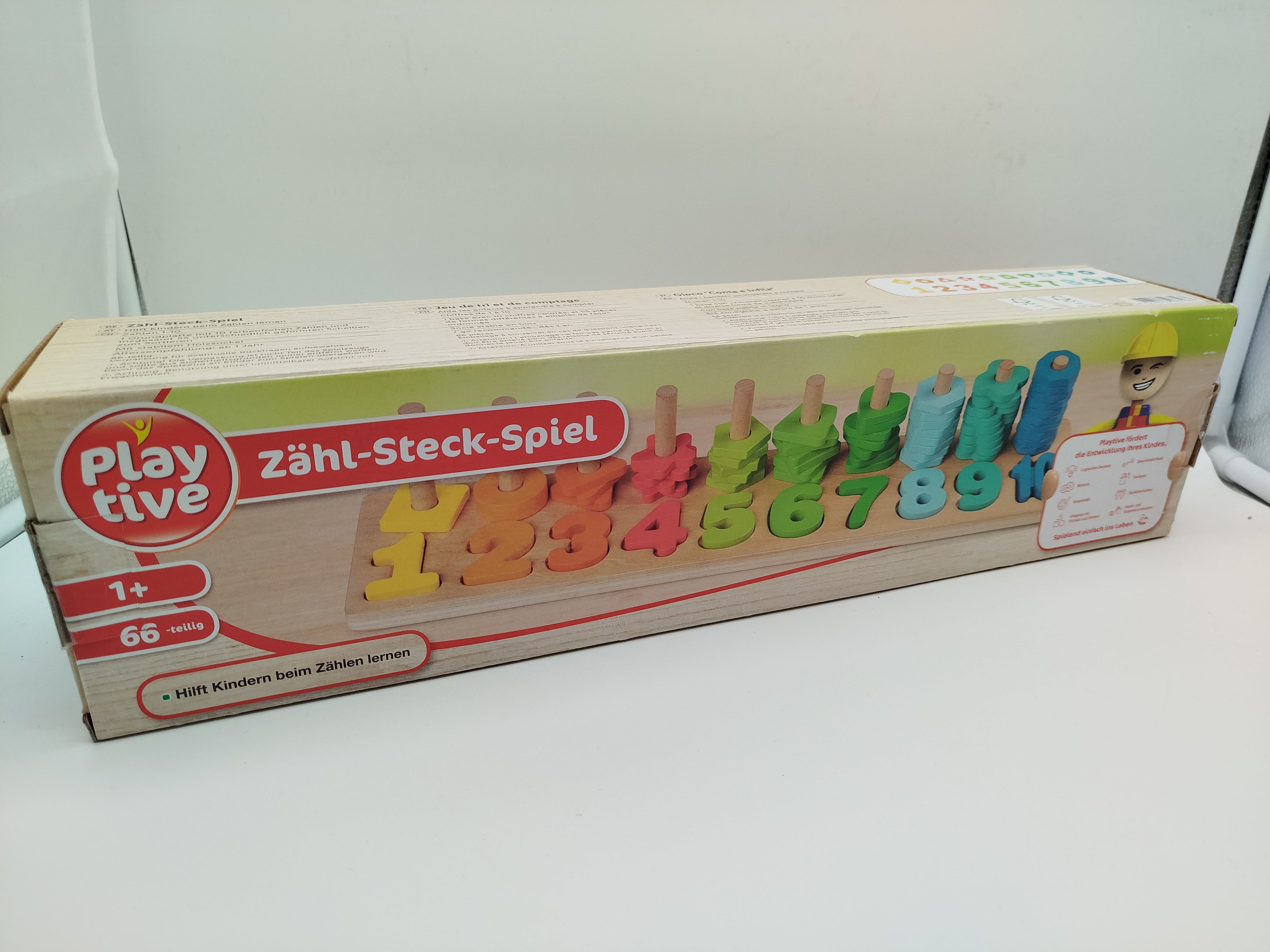 Playtive Zähl-Steck-Spiel – Lernspiel, 66 Teile, OVP, neuwertig