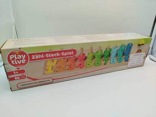 Playtive Zähl-Steck-Spiel – Lernspiel, 66 Teile, OVP, neuwertig