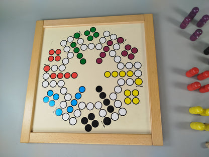 Magnetisches Ludo Brettspiel – Doppelbrett für 2–6 Spieler mit Figuren & Würfeln