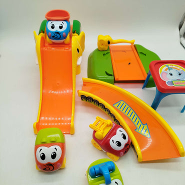 HuiLe Toys Elefanten Rennbahn 🚗💥, gebraucht, ab 1 2 3 Jahre | ✅ geprüft 