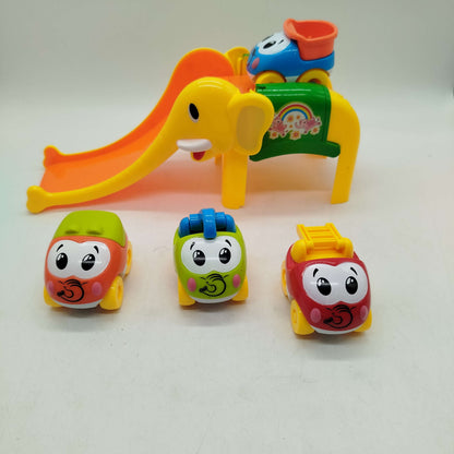 HuiLe Toys Elefanten Rennbahn 🚗💥, gebraucht, ab 1 2 3 Jahre | ✅ geprüft 