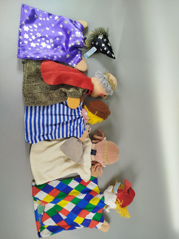 Handpuppen Set von 5 Märchenfiguren – Zauberer, König, Prinzessin, ohne OVP