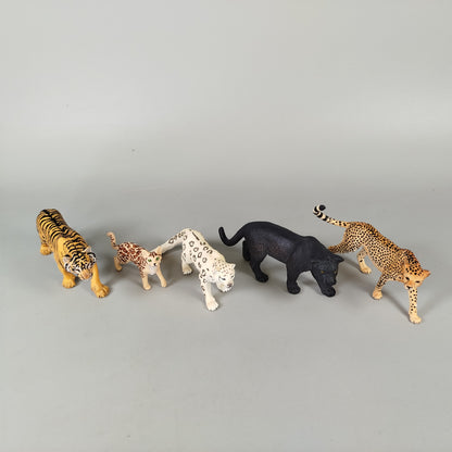 Schleich Wildkatzen Figuren Set – Tiger, Ozelot, Panther, Gepard