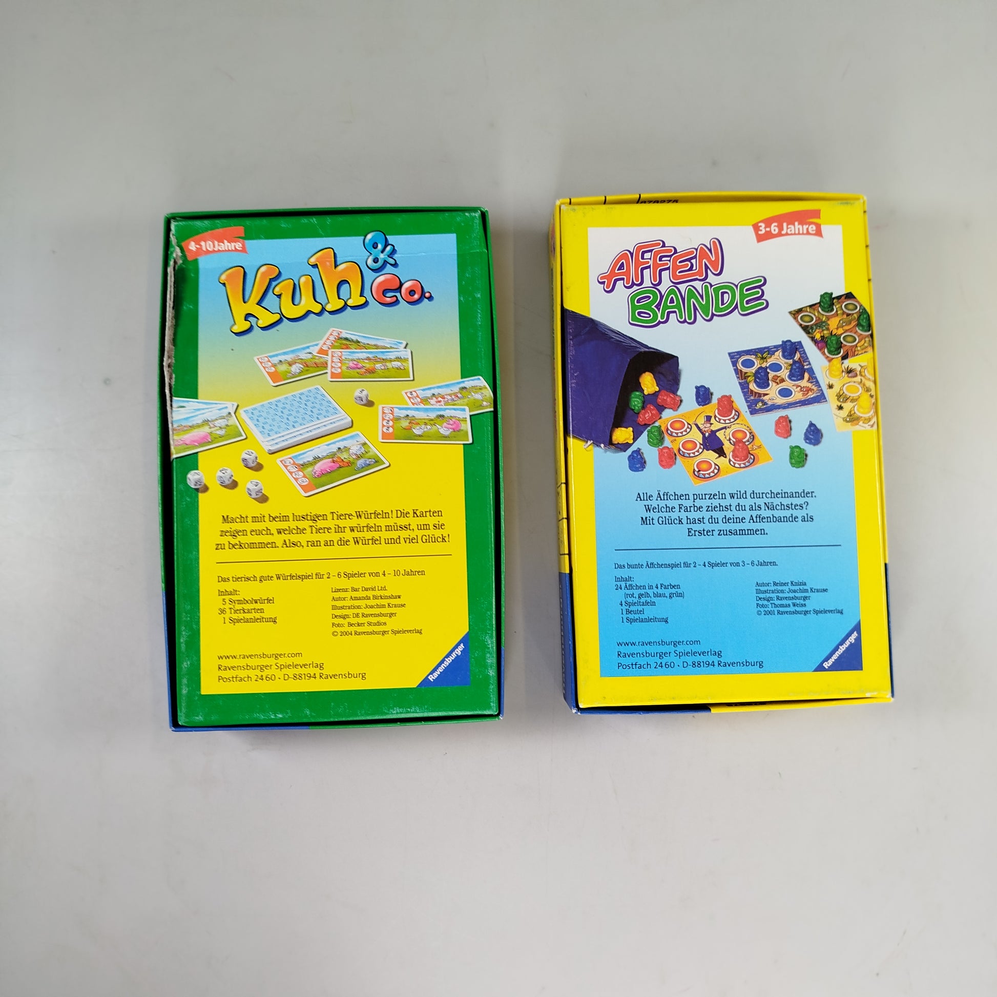 Ravensburger Brettspiel Bundle - Affenbande & Kuh & Co., wie neu