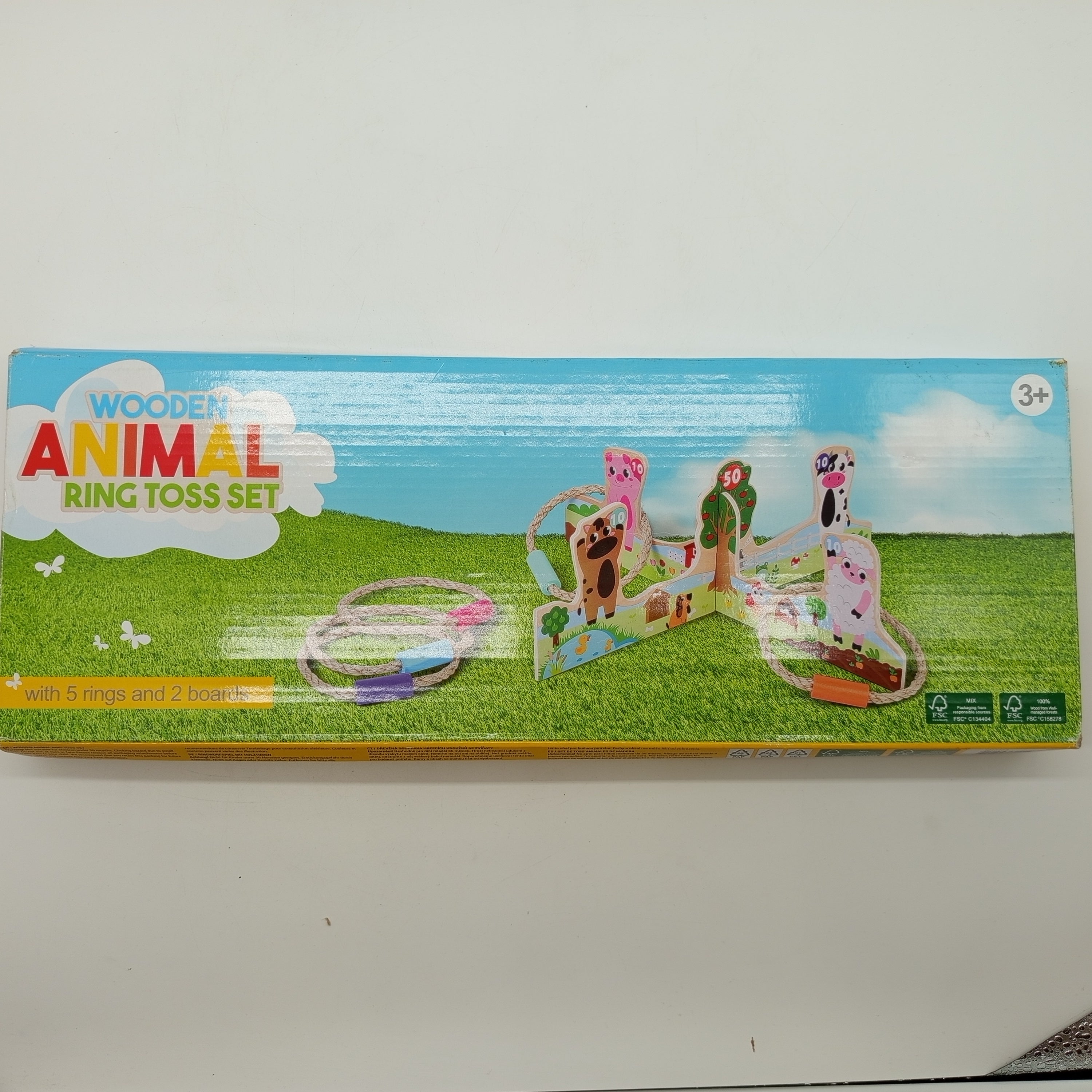 Ringwurfspiel mit Tiermotiven – Wurfspiel Set für Kinder, OVP