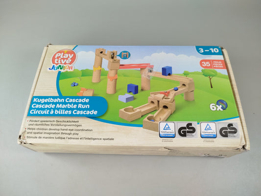 Playtive Junior Murmelbahn Holzspielzeug 35 Teile mit 6 Murmeln Set