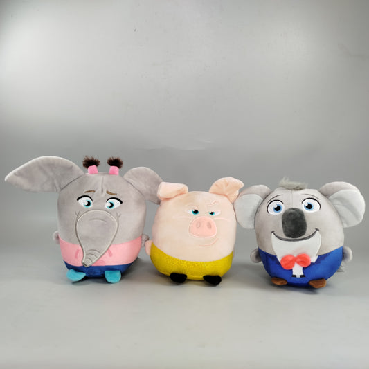  Stofftier Plüschfigur Set (Elefant, Schwein, Koala)