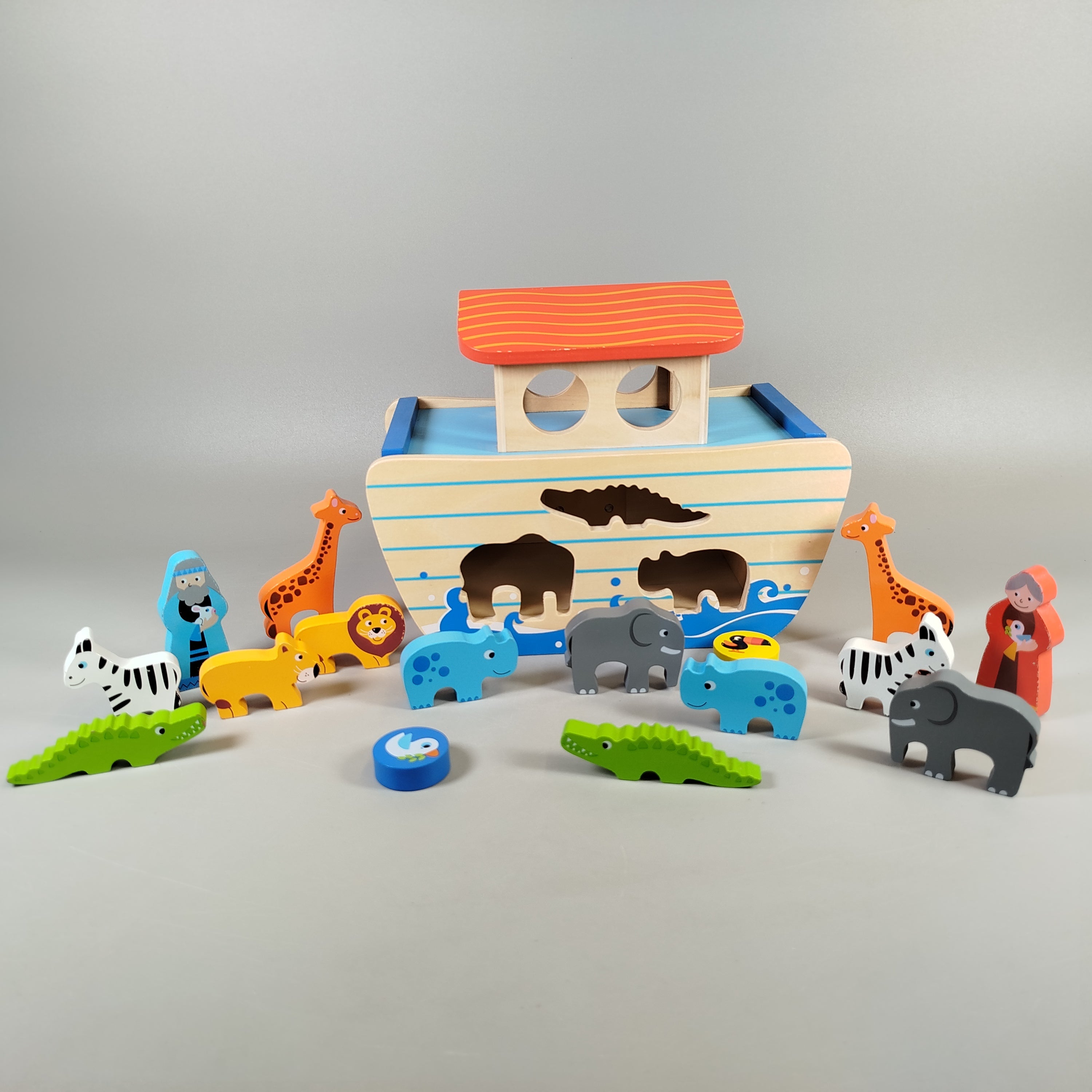 Holz-Arche Noah Spielset – 16 Figuren & Tiere, sehr gut