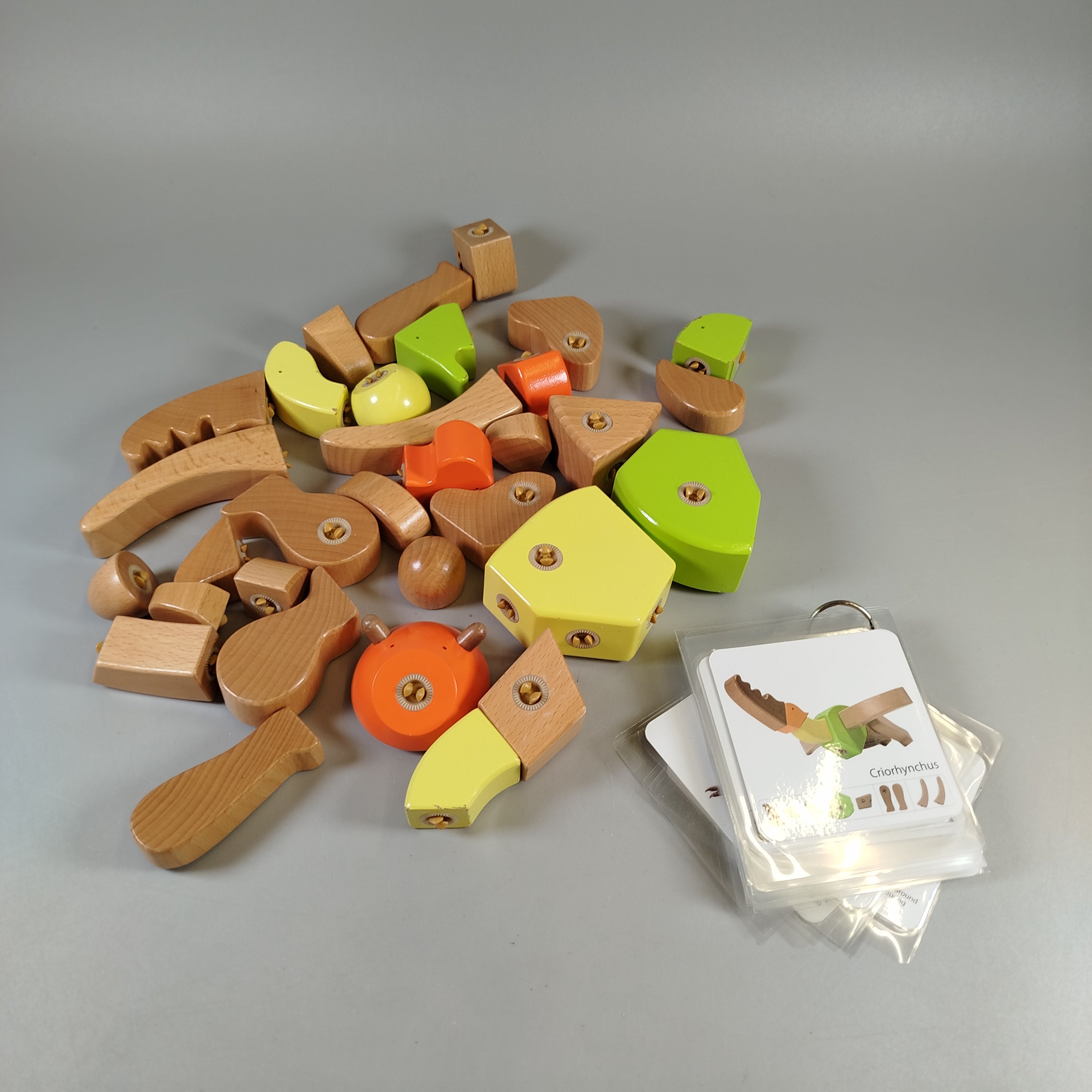 Holzbauklötze Set - Dinosaurier Bauset, wie neu