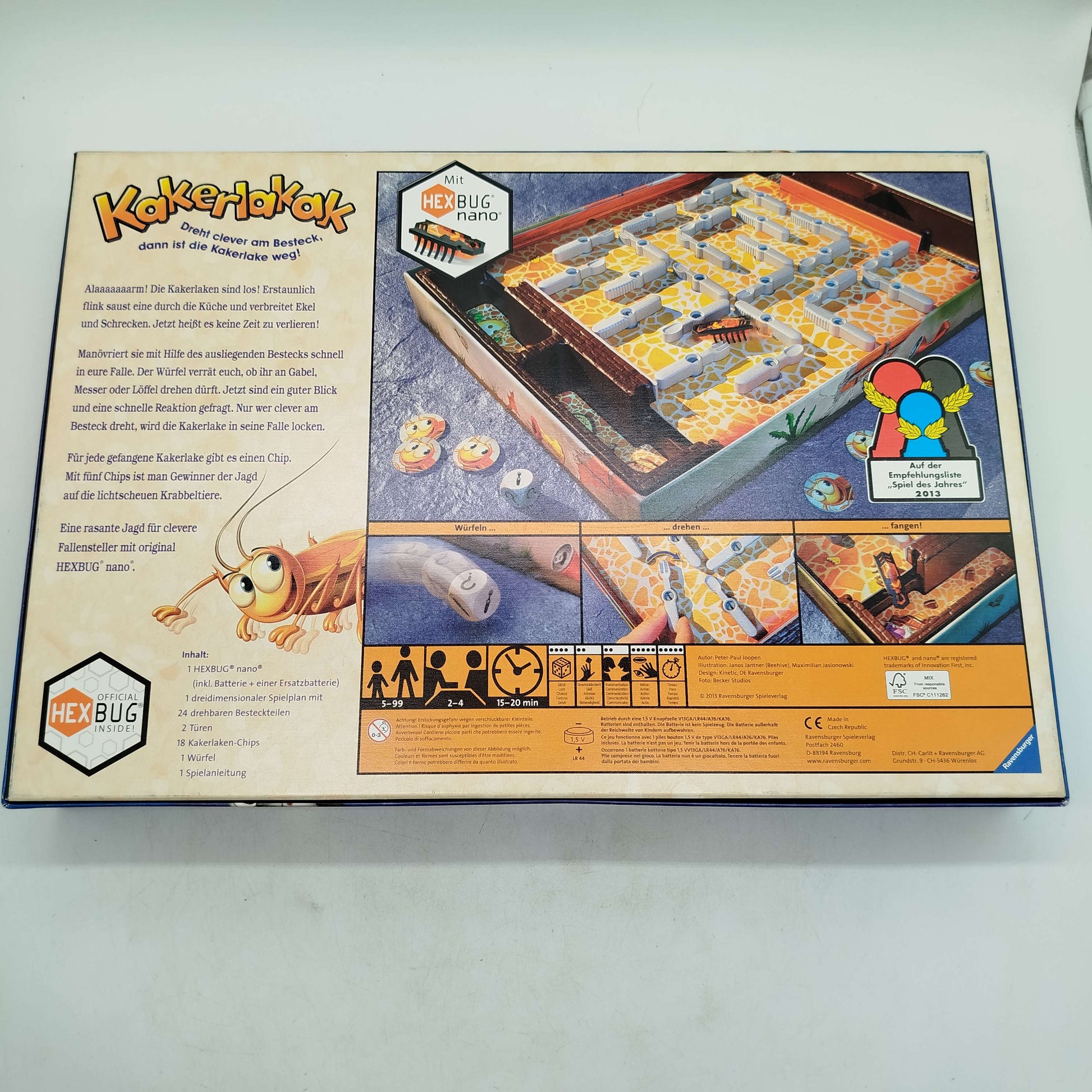 Ravensburger Kakerlakak Brettspiel, gebraucht, ab 6 7 8 Jahre | ✅ geprüft 