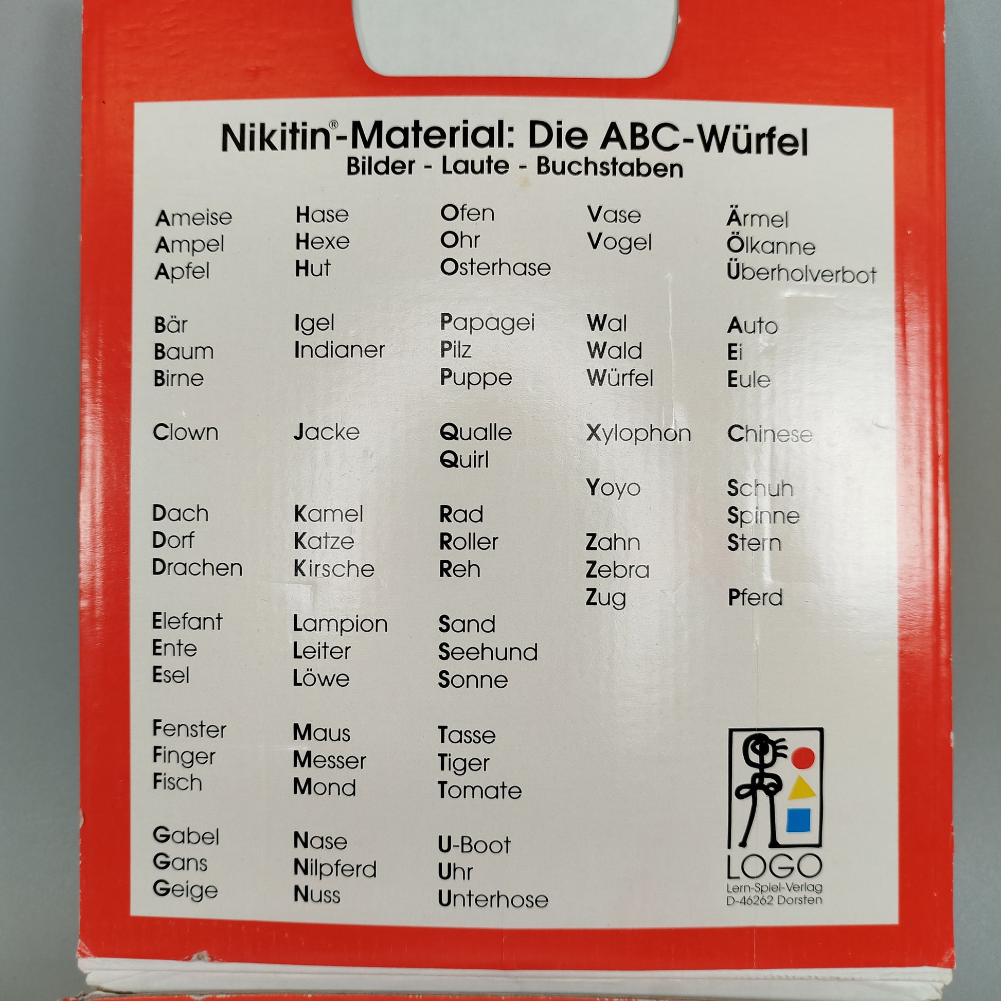 LOGO Lern-Spiel-Verlag Nikitin ABC-Würfel Lernspiel, gebraucht, ab 3 Jahre 