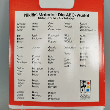LOGO Lern-Spiel-Verlag Nikitin ABC-Würfel Lernspiel, gebraucht, ab 3 Jahre 