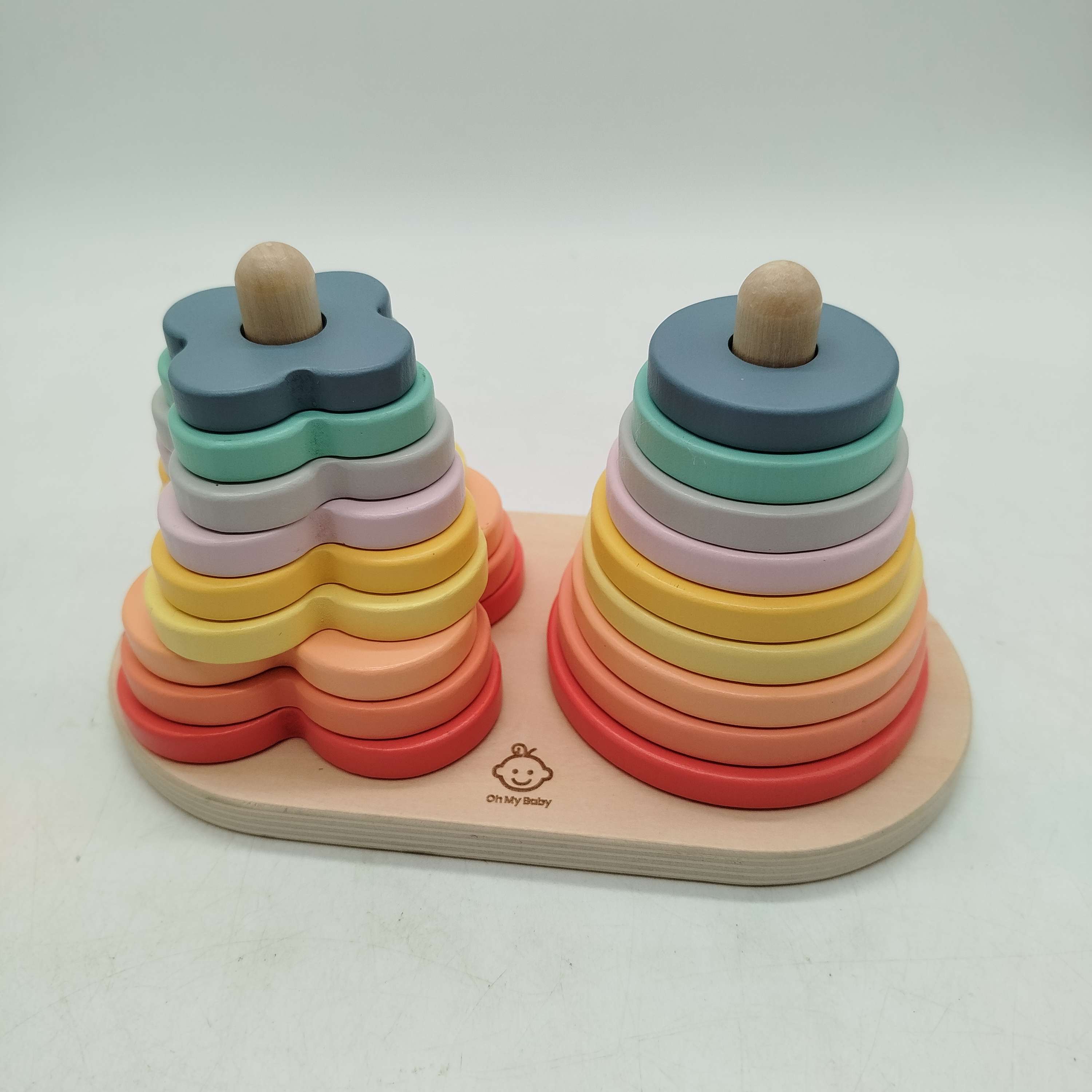 Oh My Baby Stapelturm Ringe & Blumen Holz gebraucht ab 1 2 3 Jahre | ✅ geprüft 