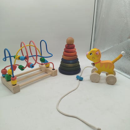 Bundle Set von 3 Motorikschleife, Stapelturm & Ziehtier