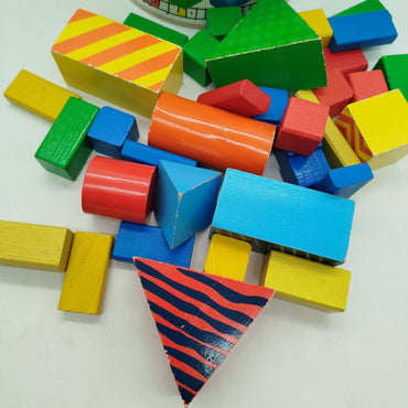 Holzbausteine 50 Teile Bauklötze Set