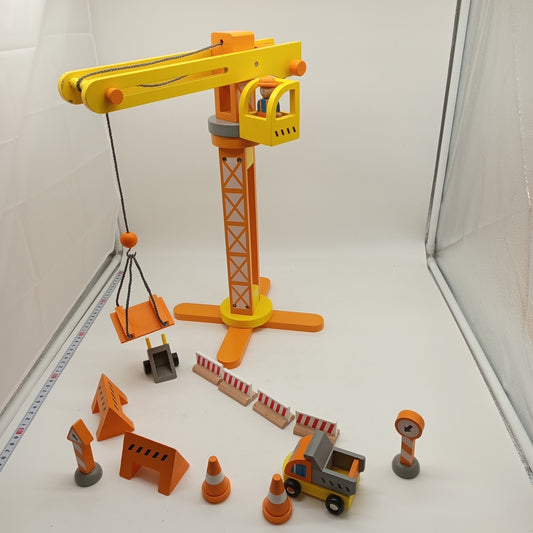 Small Foot Baustellen Spielset mit Kran, Fahrzeugen & Zubehör – Holz