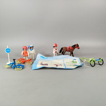 Playmobil Set 3573 & 4192 – mit Figuren, Pferd, Fahrrädern & Zubehör