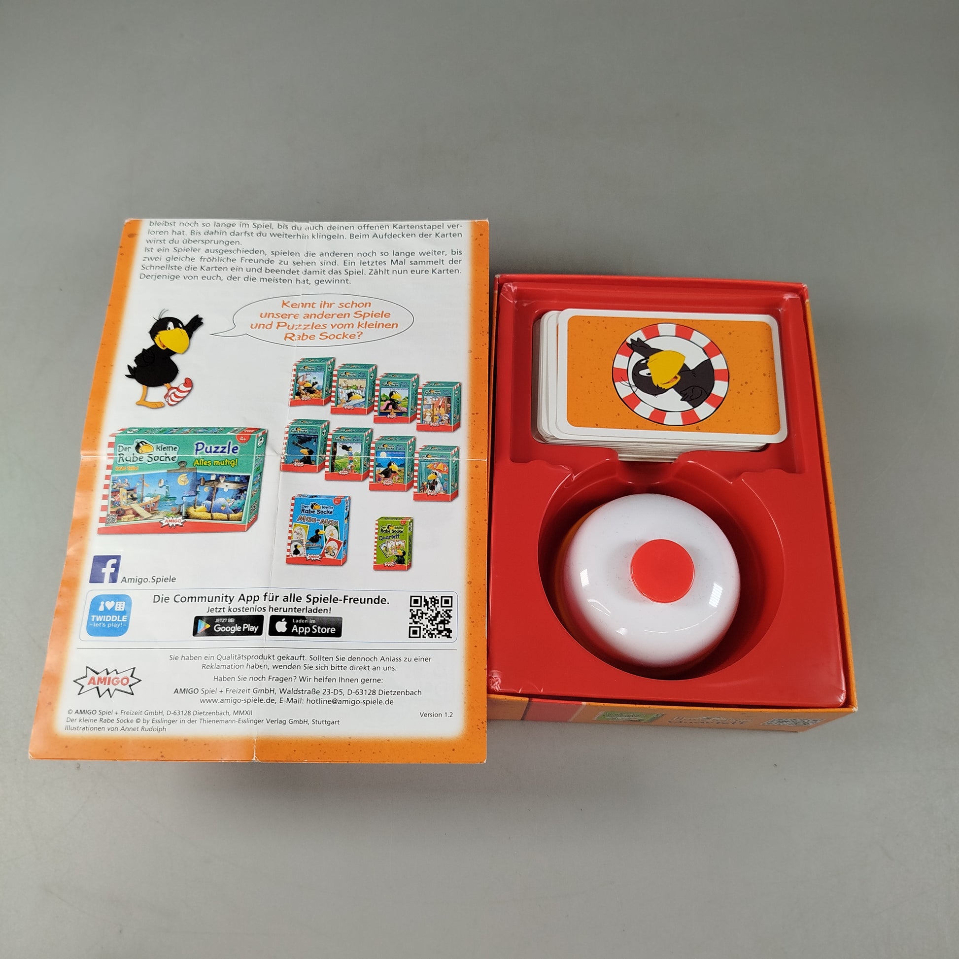 AMIGO Rabe Socke Halli Galli Junior Kartenspiel, gebraucht, ab 3 Jahre 
