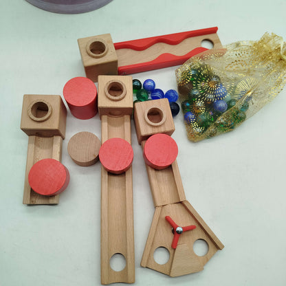 Murmelbahn Marble Run 40-teilig Holzbauklötze Set