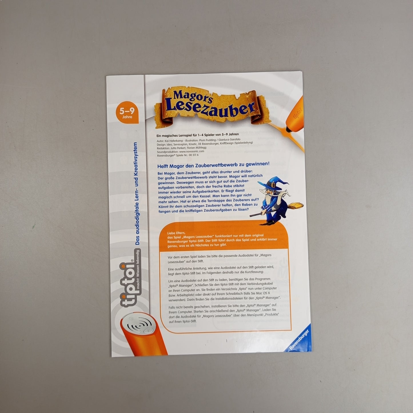 Ravensburger Tiptoi Lernspiel – Magors Lesezauber Brettspiel