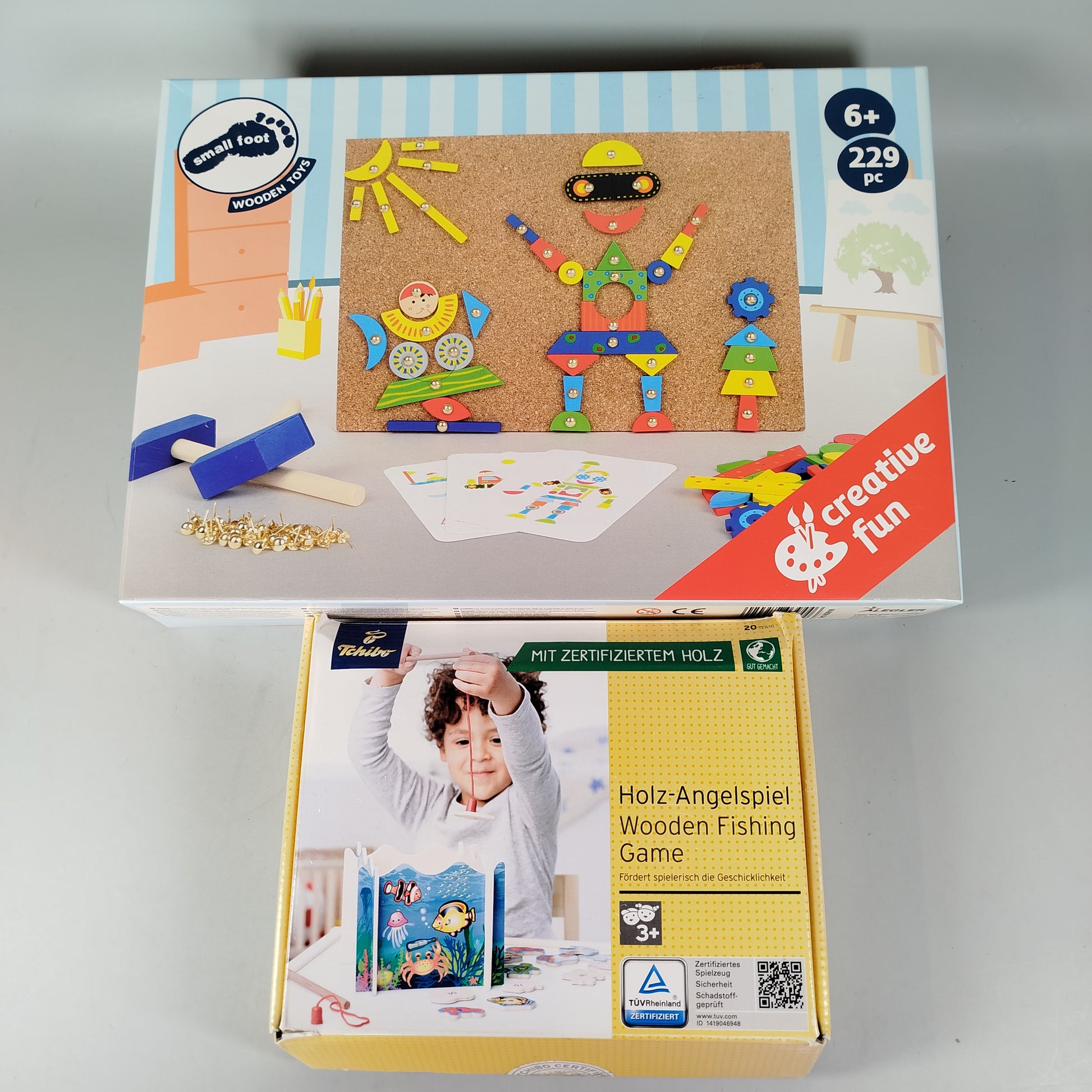 Small Foot, Tchibo Holz-Angelspiel & Hammer-Zirkelspiel