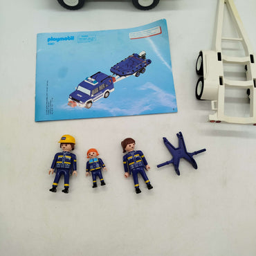Playmobil Bundle THW 4087 Bootstransport mit Anhänger & 3 Figuren
