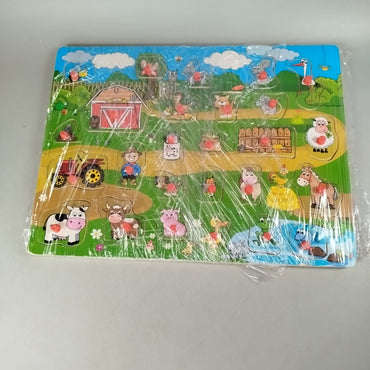 Bundle Bauernhof Lernuhr Feuerwehr Set von 3 Holzpuzzle