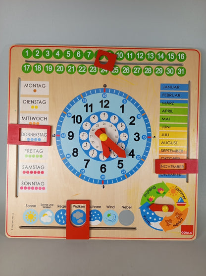 Goula Kalenderuhr 51302 Lernuhr aus Holz