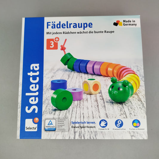 Selecta Fädelraupe Holzspiel, wie neu, ab 3 4 5 Jahre | ✅ geprüft 