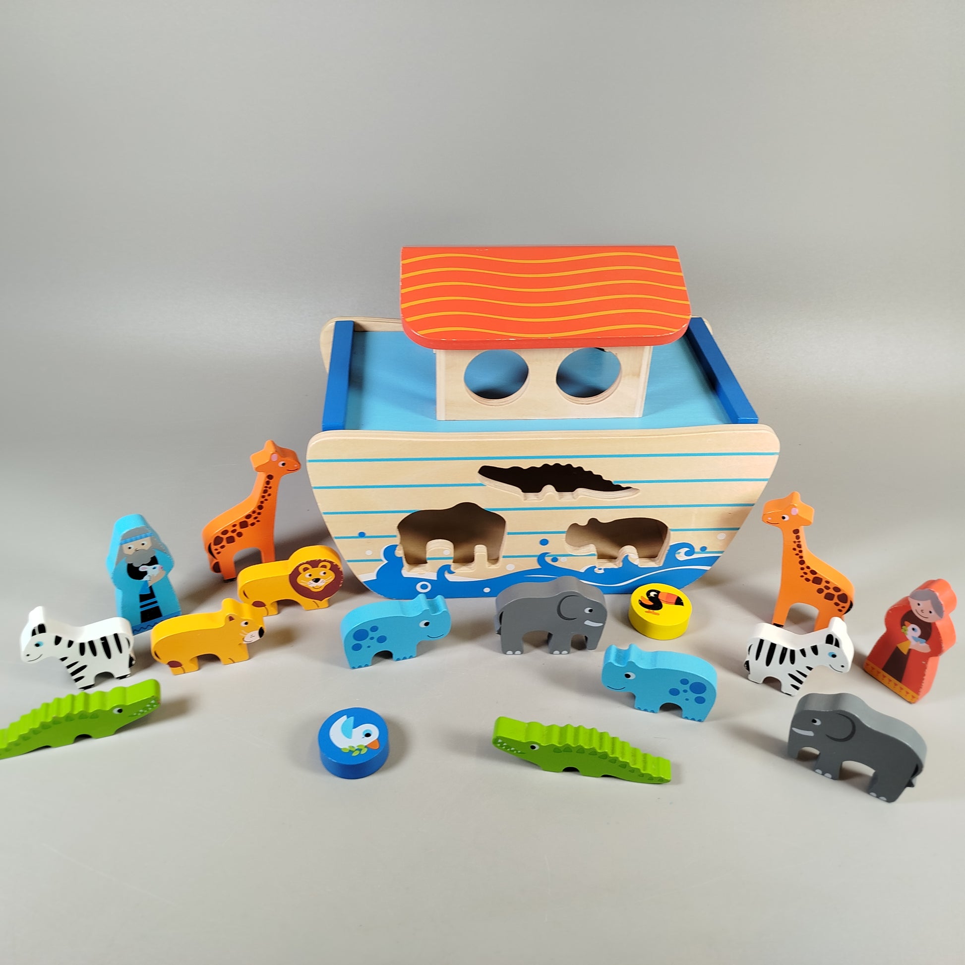 Holz-Arche Noah Spielset – 16 Figuren & Tiere, sehr gut