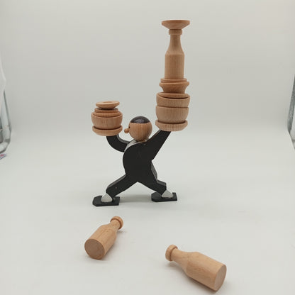 Kikkerland Holz-Stapelspiel – Don't Tip the Waiter!, sehr gut