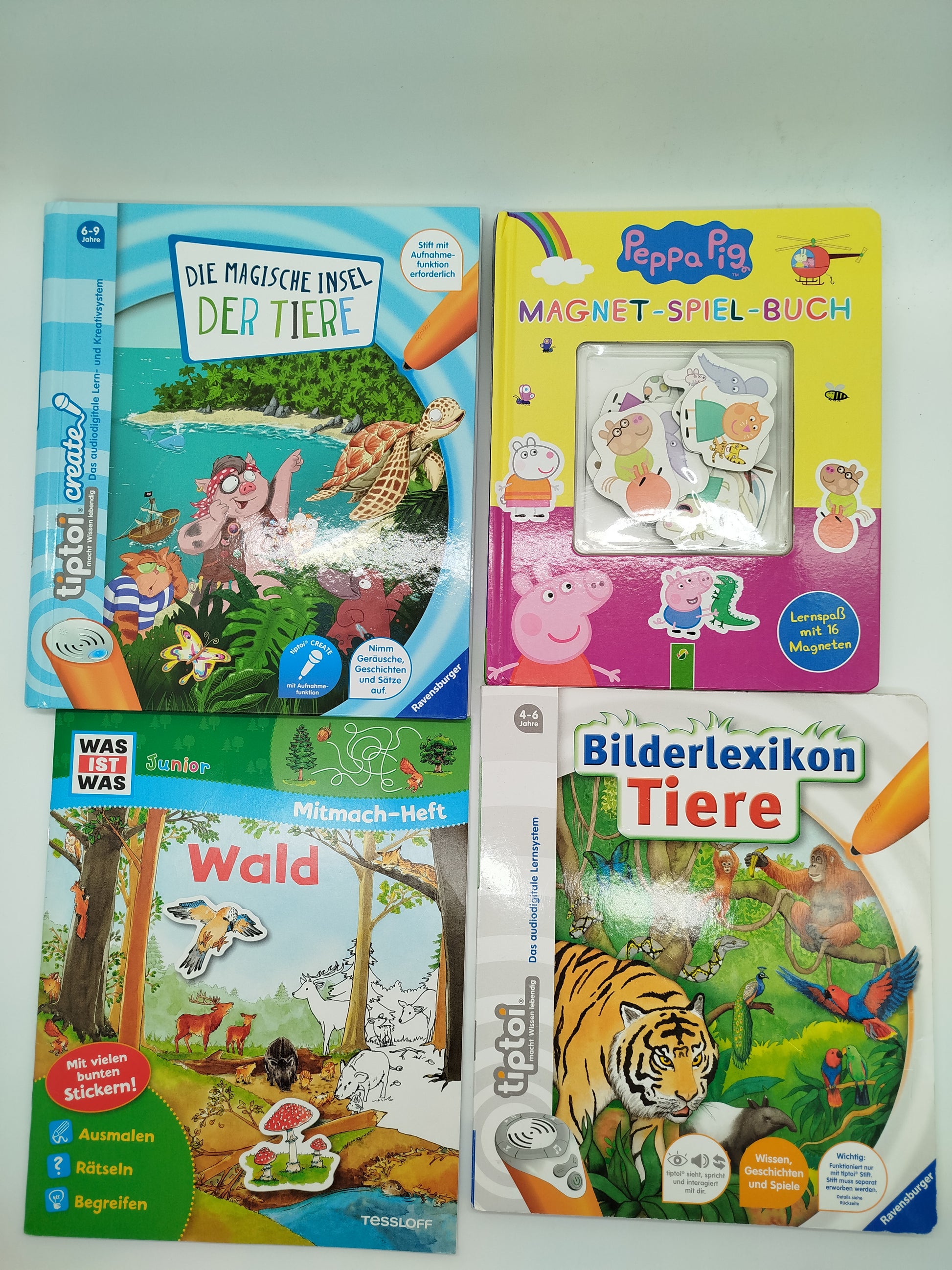  Kinderbuch Set - 2 Tiptoi & Peppa Pig & Was ist Was