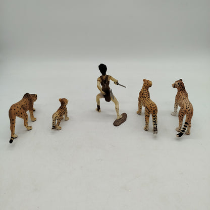 Schleich Bundle Tiere Set von 5 Krieger & Geparden