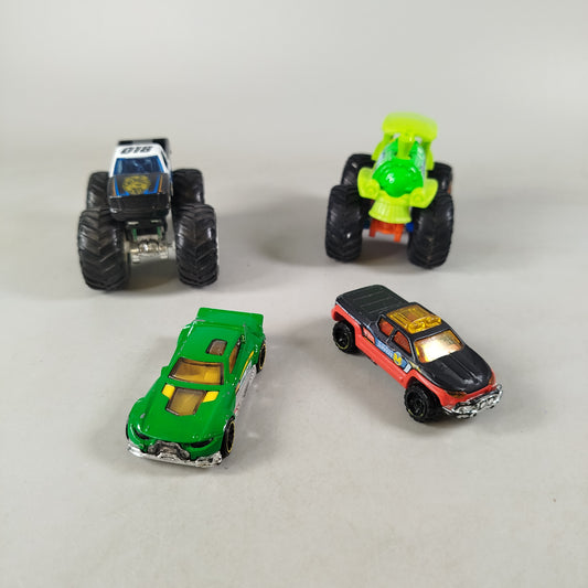 Hot Wheels Bundle Monster Trucks & Autos Set von 4