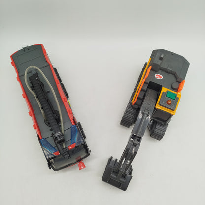 Dickie Toys Bundle Flughafen Panther 019 Löschfahrzeug & Baufahrzeug