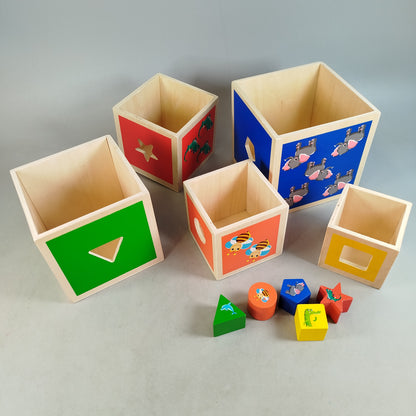 Holz Formensortier & Stapelwürfel Lernspiel