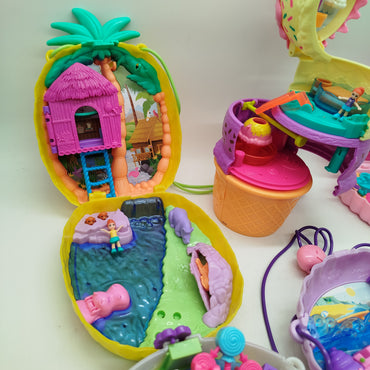 Polly Pocket Bundle 6 Miniwelten, gebraucht, ab 6 7 8 Jahre | ✅ geprüft 