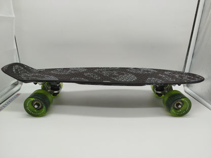Mini Cruiser Kickboard – meteor Skateboard, Totenkopf Design, gebraucht