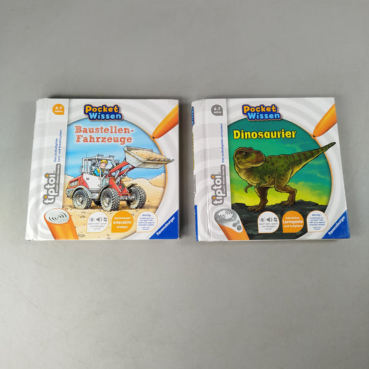 Tiptoi Bundle Pocket Wissen 2x Lernbücher Baustellen & Dinosaurier