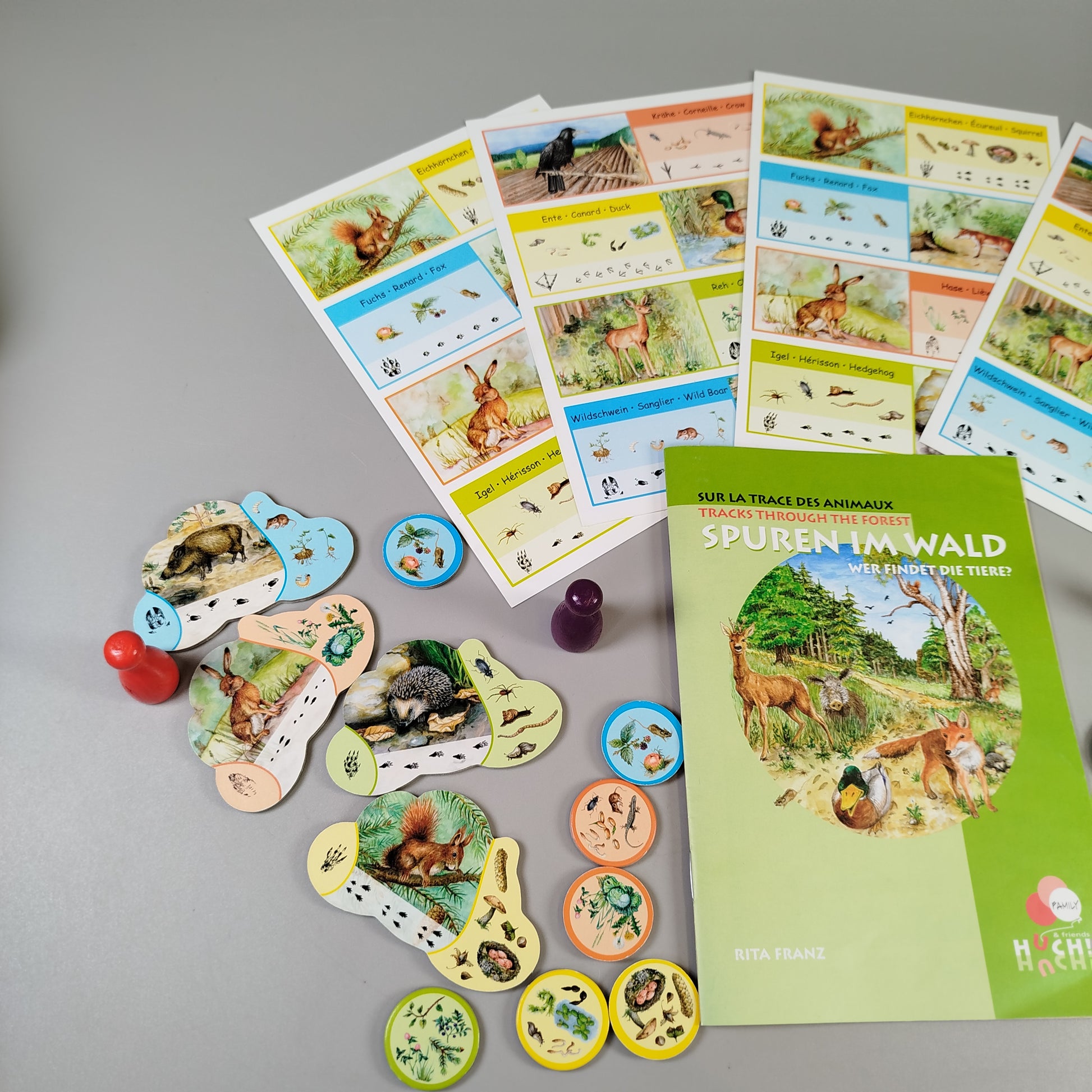 HUCH! Brettspiel - Spuren im Wald, Tiere entdecken