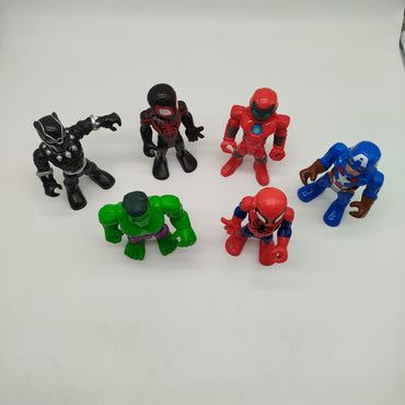 Mattel Marvel Actionfiguren Set von 6 Superhelden – Spider-Man, Iron Man, Hulk