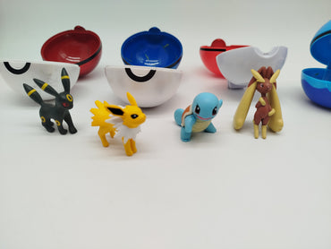 Pokémon Figuren, Bälle und Gürtel – Set von 9 Teilen 